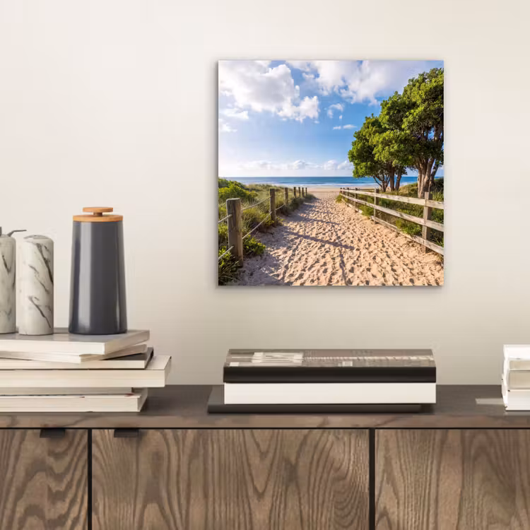 Aluminium schilderij - Strand - Zandpad - Oceaan - Natuur — 2