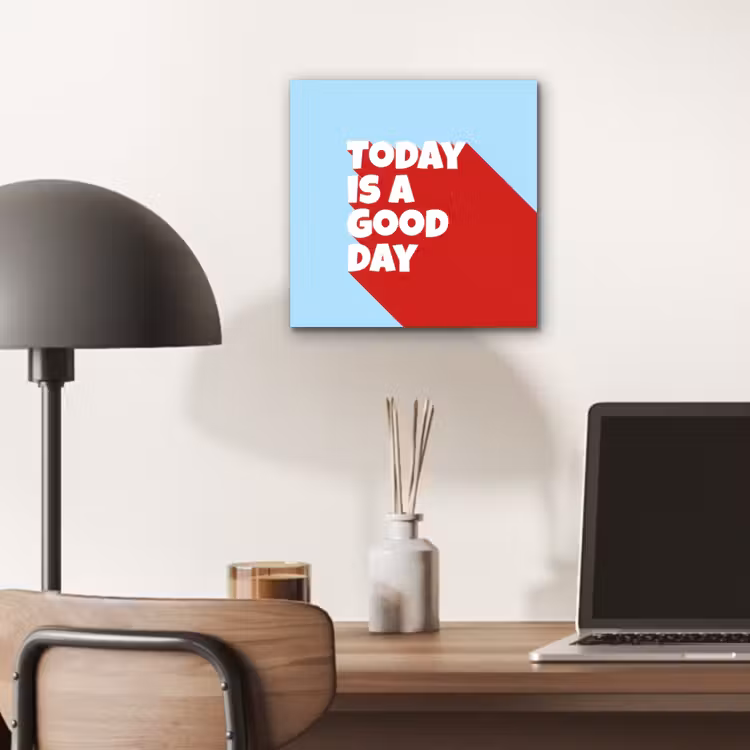 Aluminium schilderij - Today is a good day - Rood - lichtblauw — 6