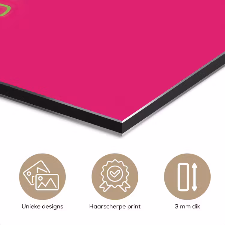 Aluminium schilderij - Toedeloe - Groen - Roze — 7