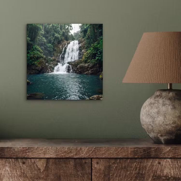 Aluminium schilderij - Waterfall - Forest - Nature - Greenkhgyguyg — 3