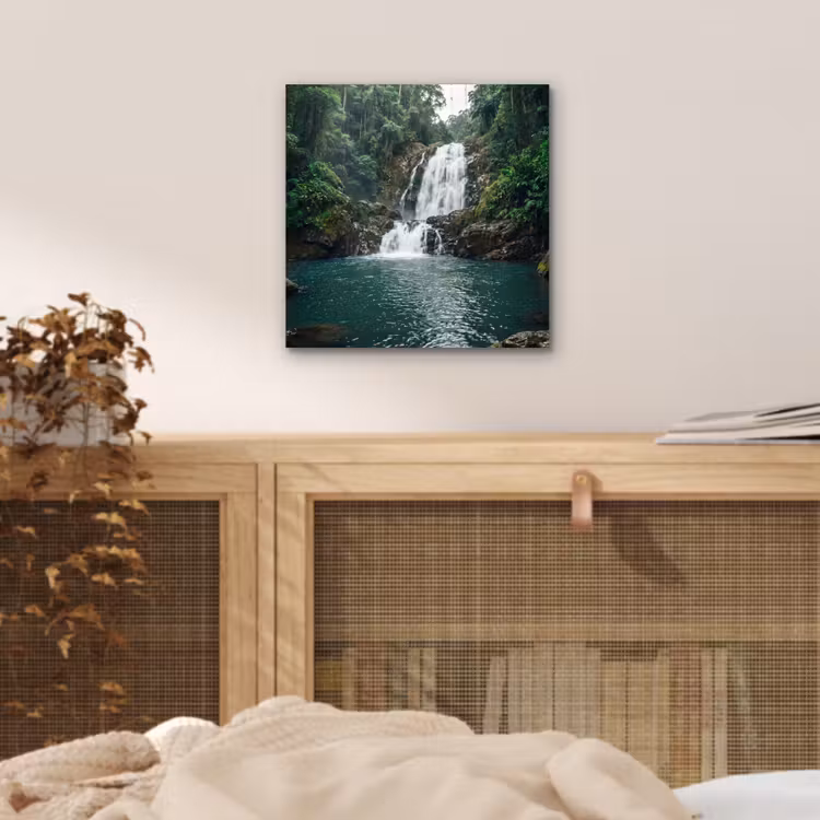 Aluminium schilderij - Waterfall - Forest - Nature - Greenkhgyguyg — 4