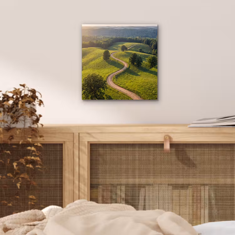 Aluminium schilderij - Weg - Weide - Natuur - Groen — 4