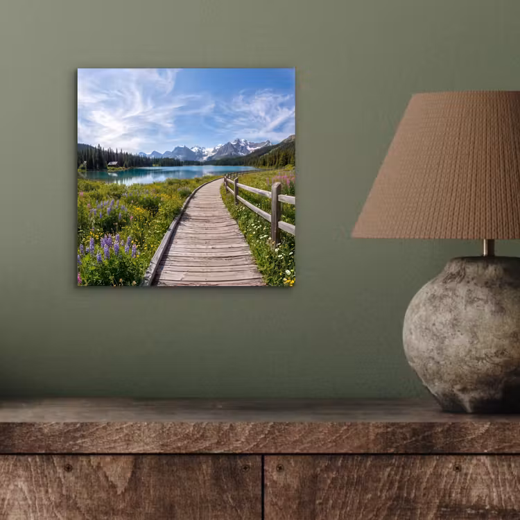 Aluminium schilderij - Bergen - Meer - Landschap - Blauw — 3
