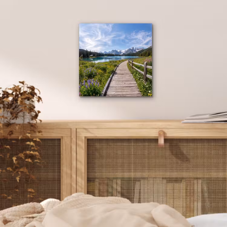 Aluminium schilderij - Bergen - Meer - Landschap - Blauw — 4