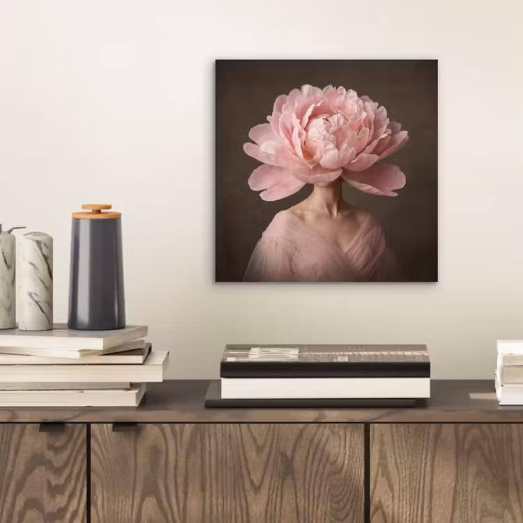 Aluminium schilderij - Gezicht - Roos - Roze — 2