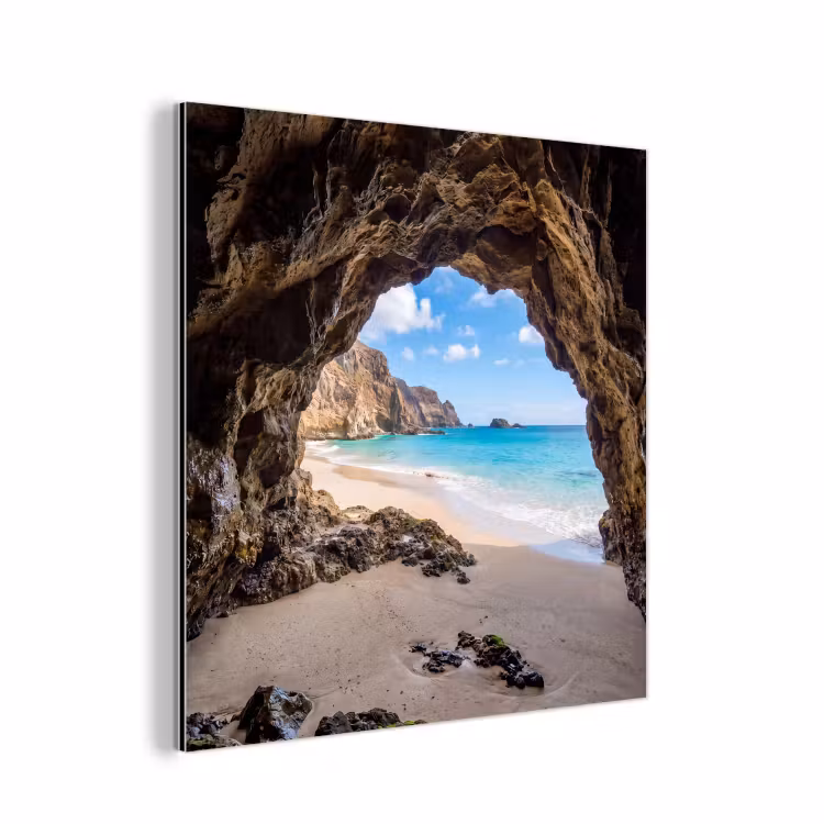 Aluminium schilderij - Grot - Strand - Zee - Blauw — 1