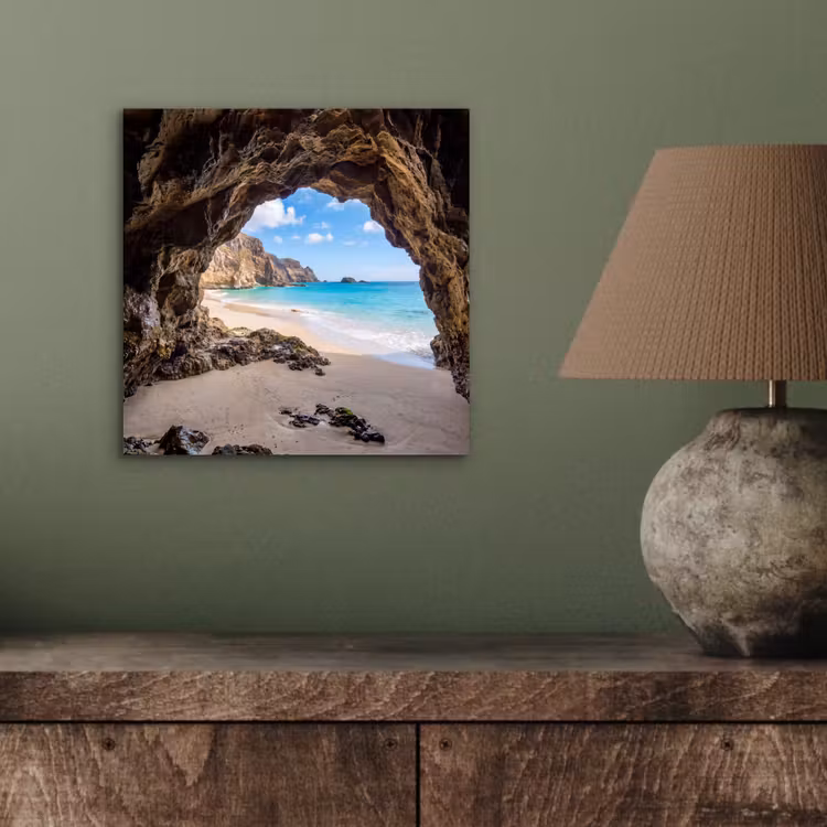 Aluminium schilderij - Grot - Strand - Zee - Blauw — 3