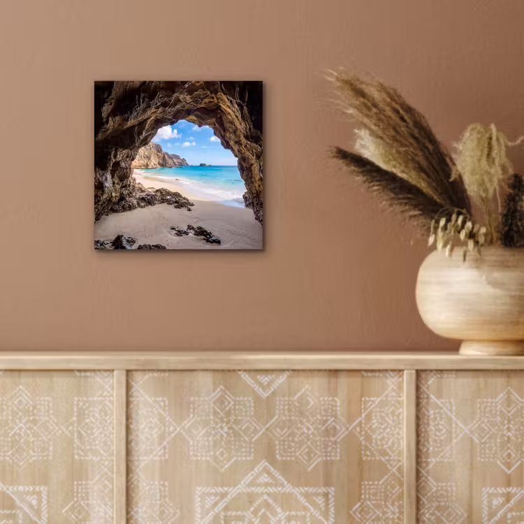 Aluminium schilderij - Grot - Strand - Zee - Blauw — 5