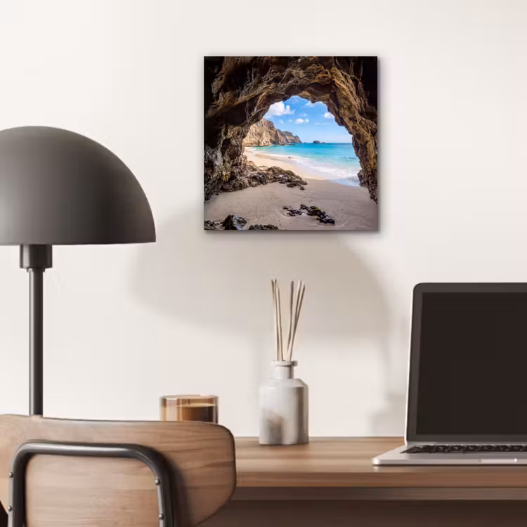 Aluminium schilderij - Grot - Strand - Zee - Blauw — 6