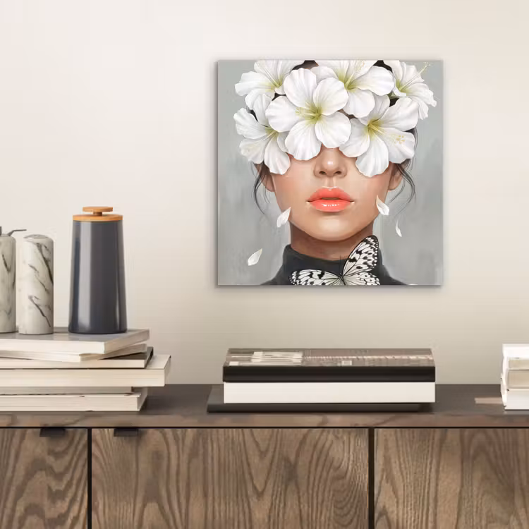 Aluminium schilderij - Lelies - Portret - Wit — 2