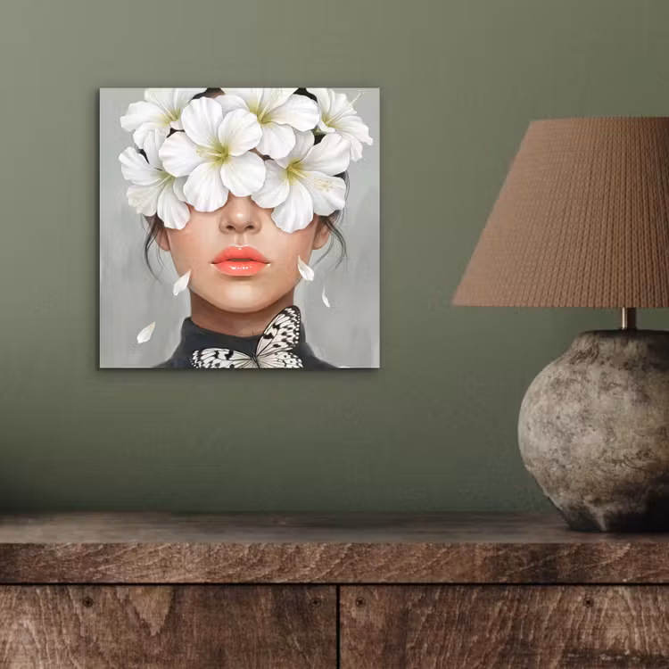 Aluminium schilderij - Lelies - Portret - Wit — 3