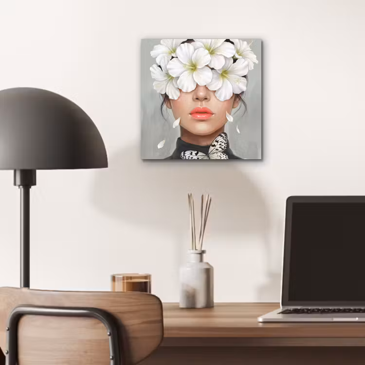 Aluminium schilderij - Lelies - Portret - Wit — 6