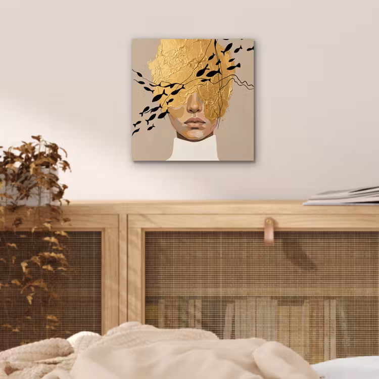 Aluminium schilderij - Modern - Vrouw - Goud — 4