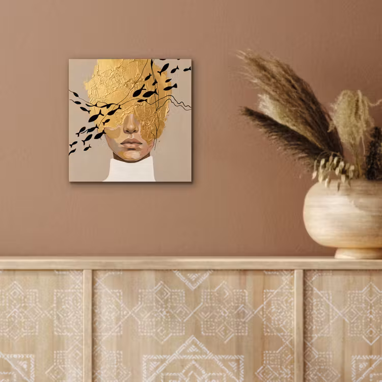 Aluminium schilderij - Modern - Vrouw - Goud — 5