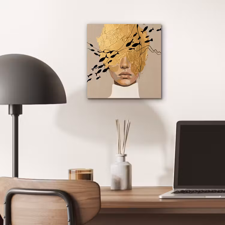 Aluminium schilderij - Modern - Vrouw - Goud — 6