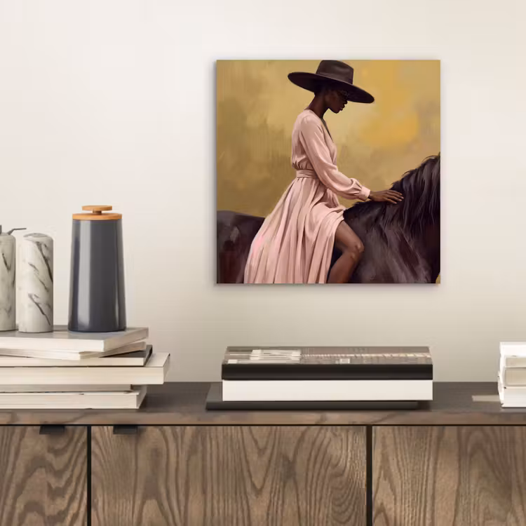 Aluminium schilderij - Paard - Klassiek - Oker — 2