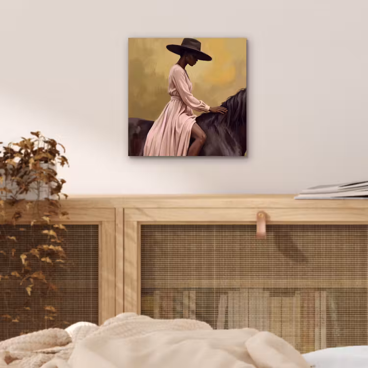 Aluminium schilderij - Paard - Klassiek - Oker — 4