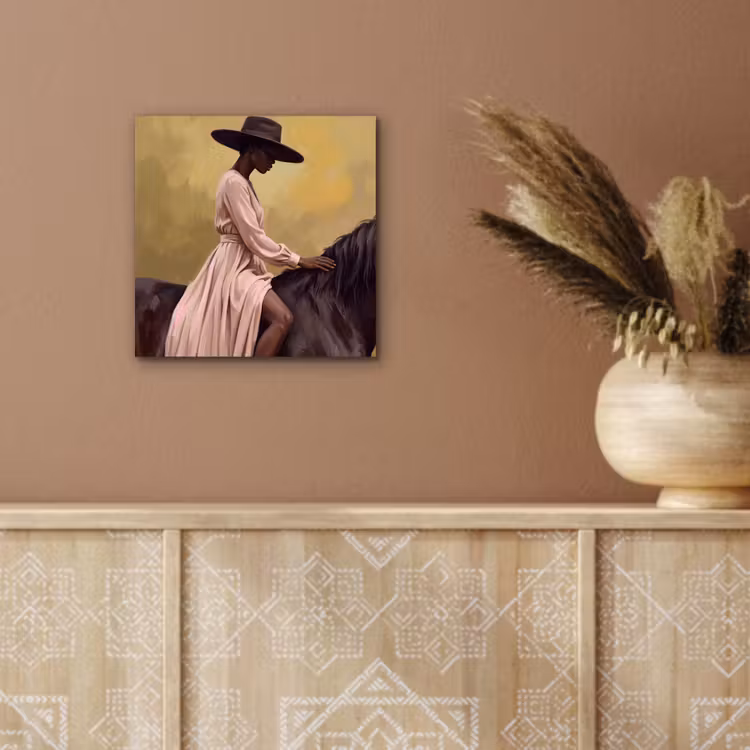Aluminium schilderij - Paard - Klassiek - Oker — 5