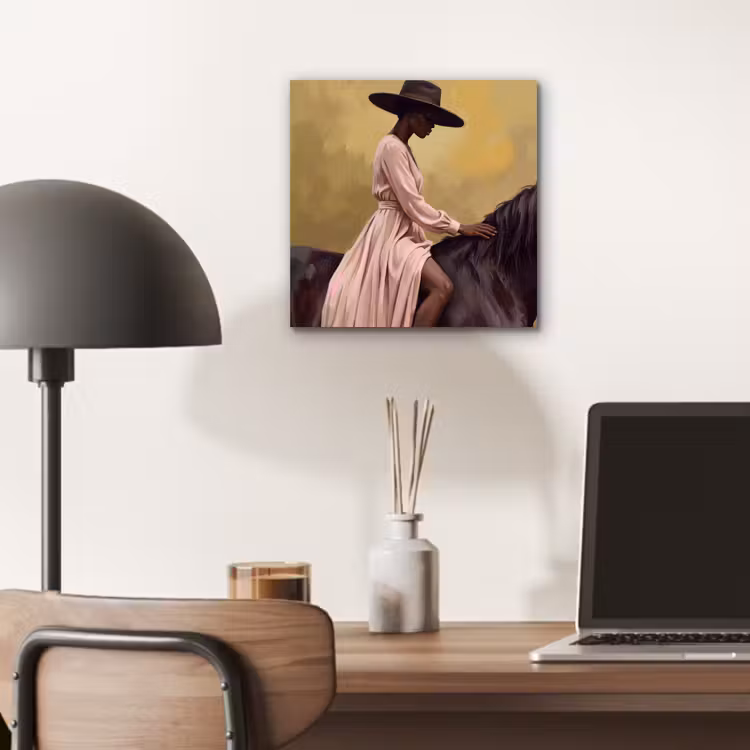 Aluminium schilderij - Paard - Klassiek - Oker — 6