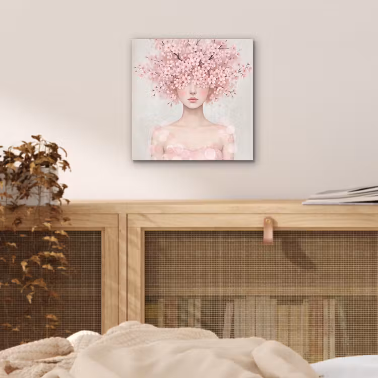 Aluminium schilderij - Portret - Kersenbloesem - Roze — 4