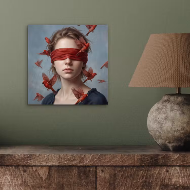 Aluminium schilderij - Portret - Krachtig - Rood — 3