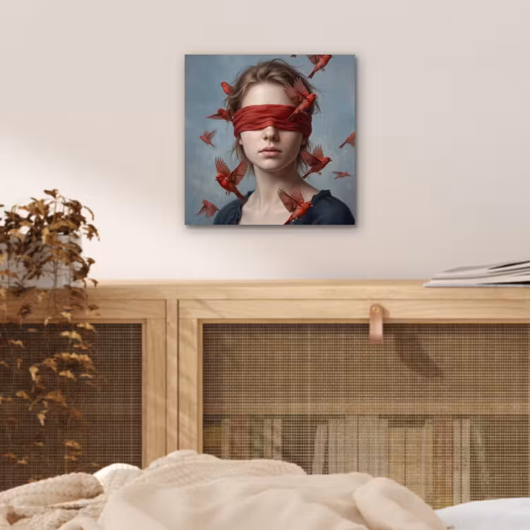 Aluminium schilderij - Portret - Krachtig - Rood — 4
