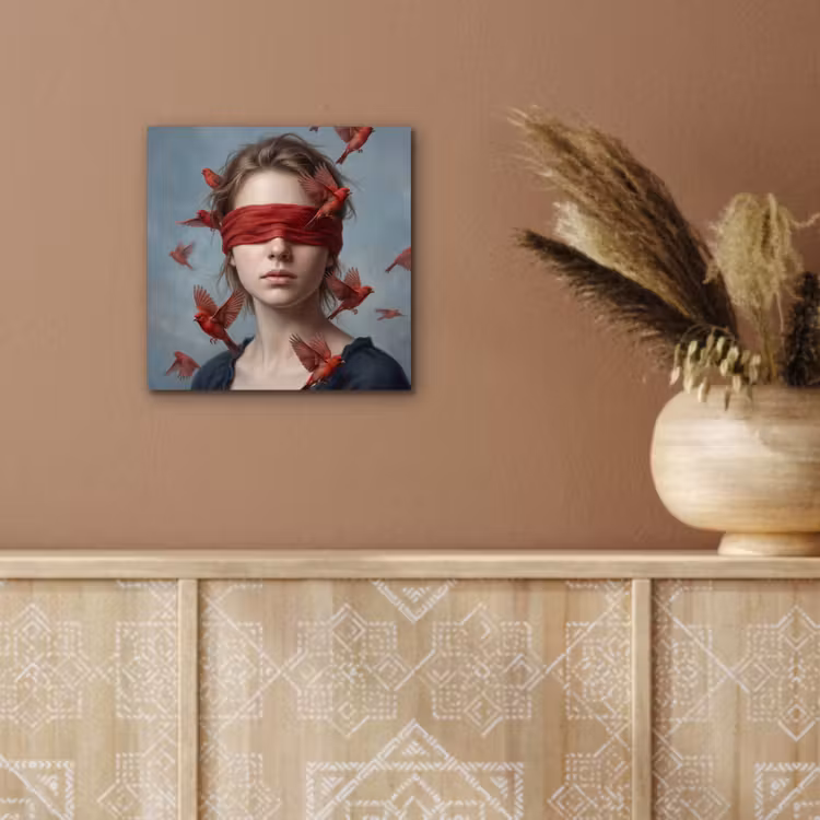 Aluminium schilderij - Portret - Krachtig - Rood — 5