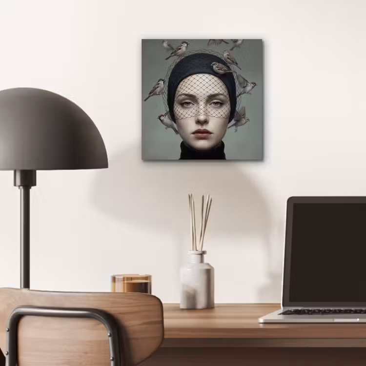 Aluminium schilderij - Portret - Vogels - Zwart — 6