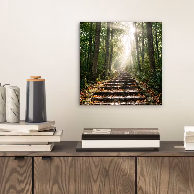 Aluminium schilderij - Stenen - Trap - Bos - Natuur — 2