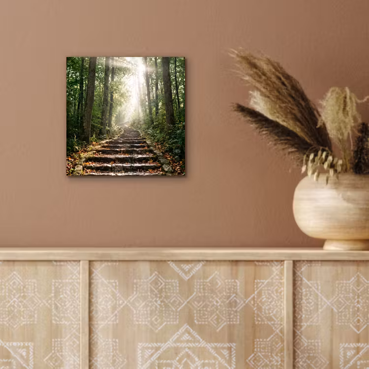 Aluminium schilderij - Stenen - Trap - Bos - Natuur — 5