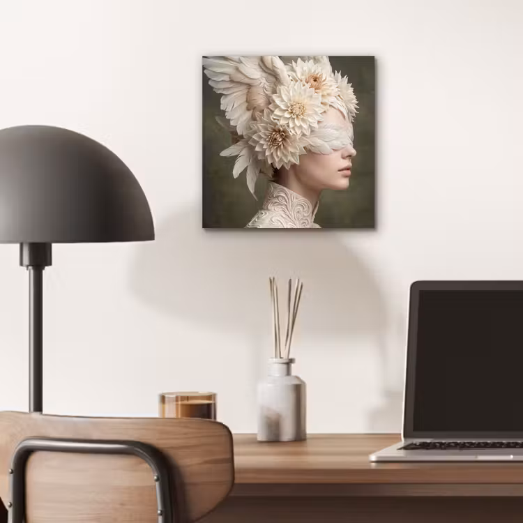 Aluminium schilderij - Vleugels - Vrouw - Wit — 6