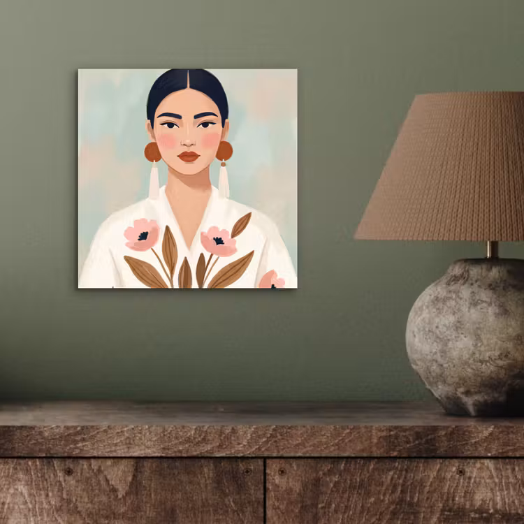 Aluminium schilderij - Vrouw - Kimono - Pastel — 3