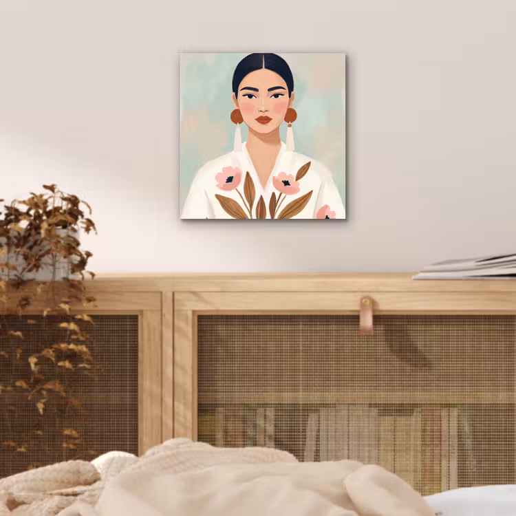 Aluminium schilderij - Vrouw - Kimono - Pastel — 4