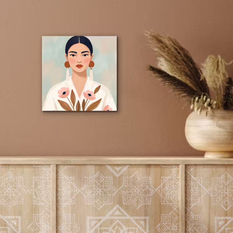 Aluminium schilderij - Vrouw - Kimono - Pastel — 5