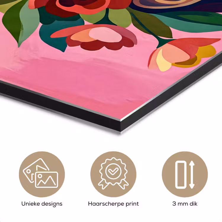 Aluminium schilderij - Vrouwengezicht - Vlinders - Kleurrijk — 7