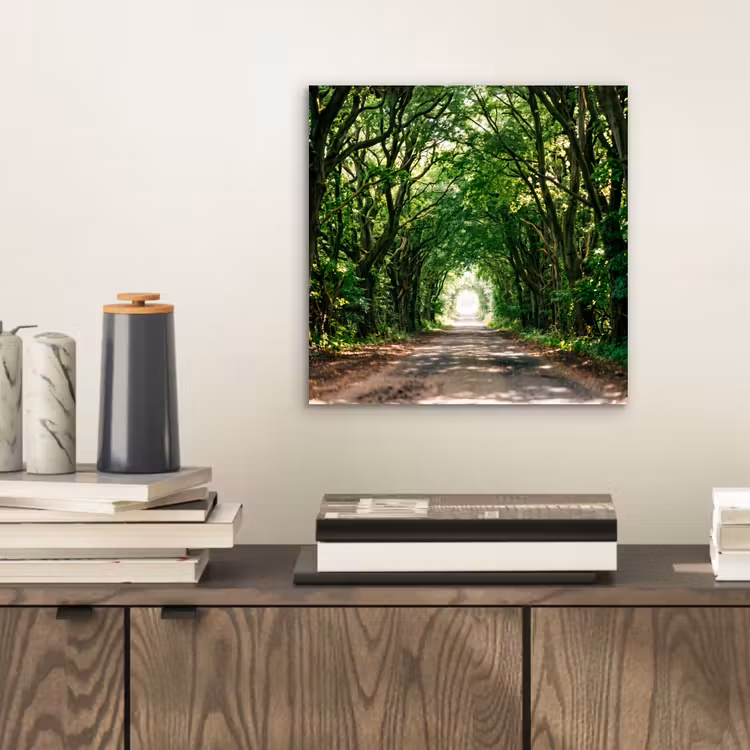 Aluminium schilderij - Weg - Bomen - Natuur - Groen — 2