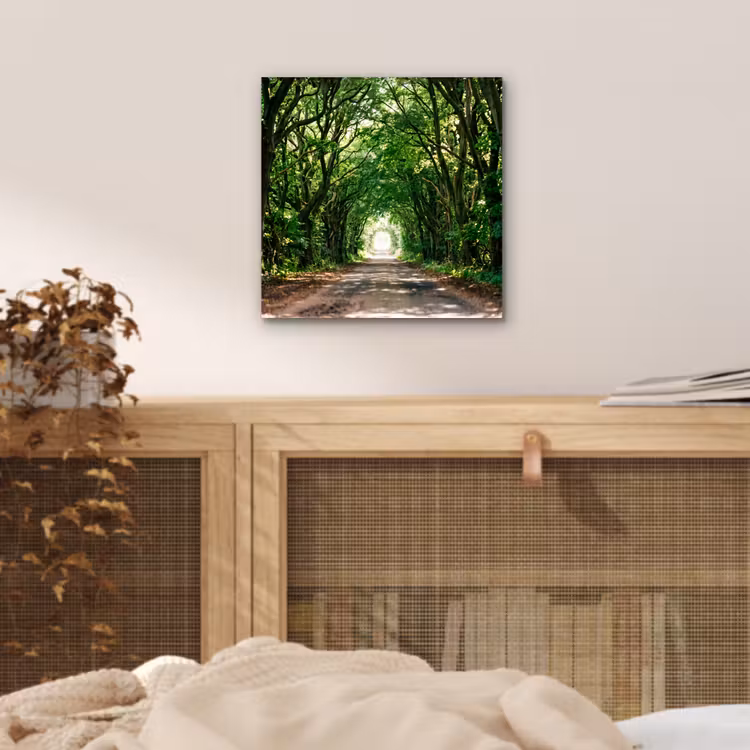 Aluminium schilderij - Weg - Bomen - Natuur - Groen — 4