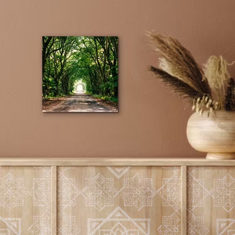 Aluminium schilderij - Weg - Bomen - Natuur - Groen — 5