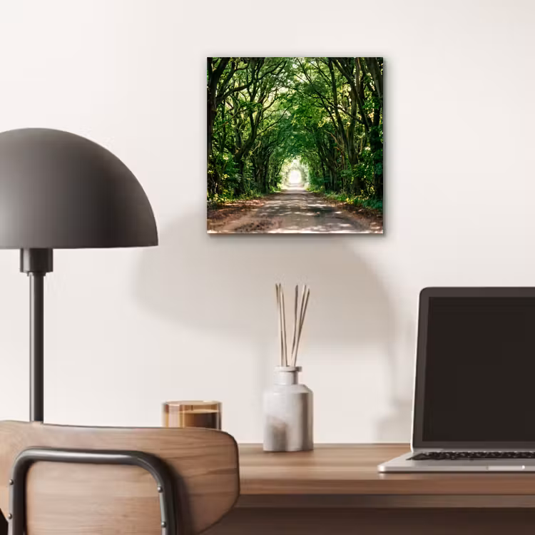 Aluminium schilderij - Weg - Bomen - Natuur - Groen — 6