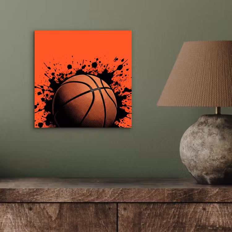 Aluminium schilderij - Basketbal - Verf - Sport - Oranje — 3