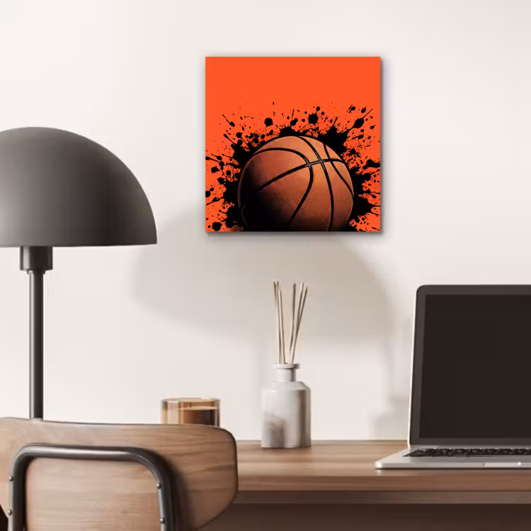 Aluminium schilderij - Basketbal - Verf - Sport - Oranje — 6