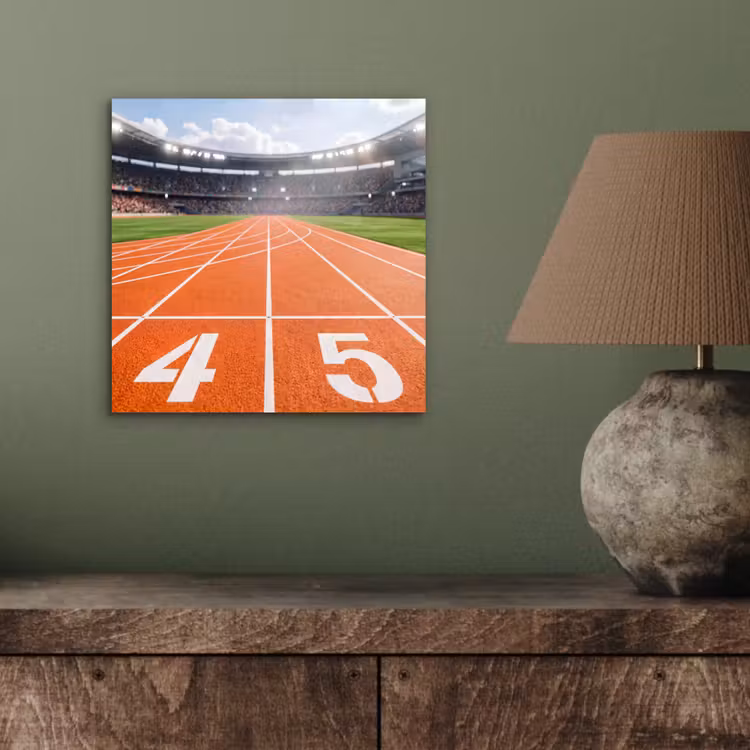 Aluminium schilderij - Sintelbaan - Stadion - Sport -Oranje — 3