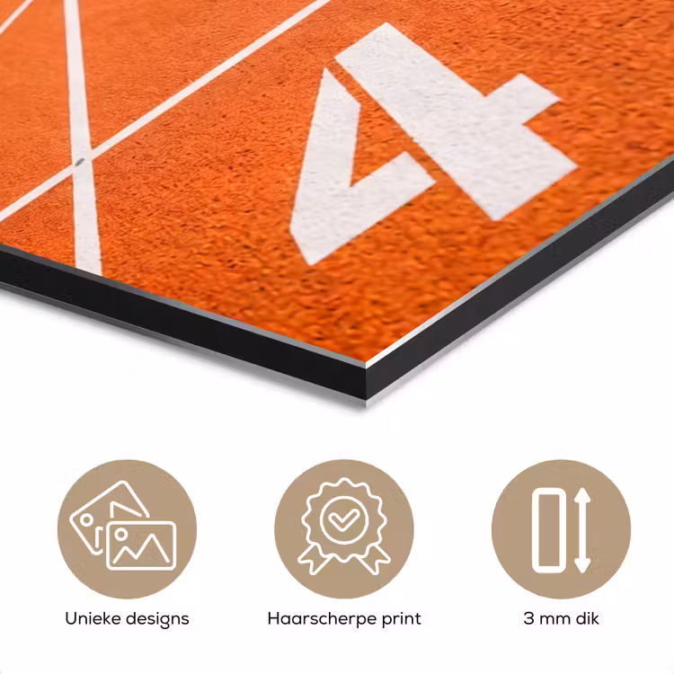 Aluminium schilderij - Sintelbaan - Stadion - Sport -Oranje — 7