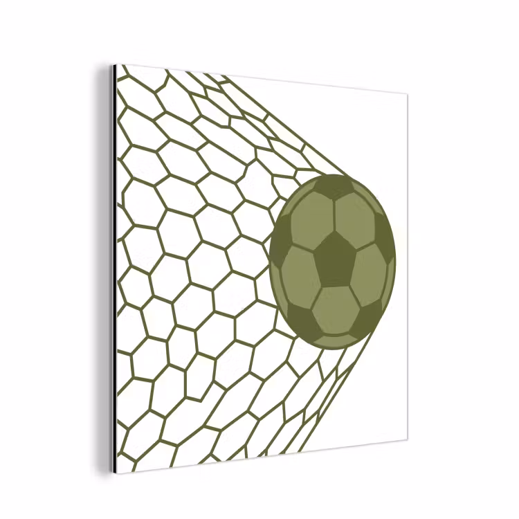 Aluminium schilderij - Voetbal - Goal - Sport - Groen — 1