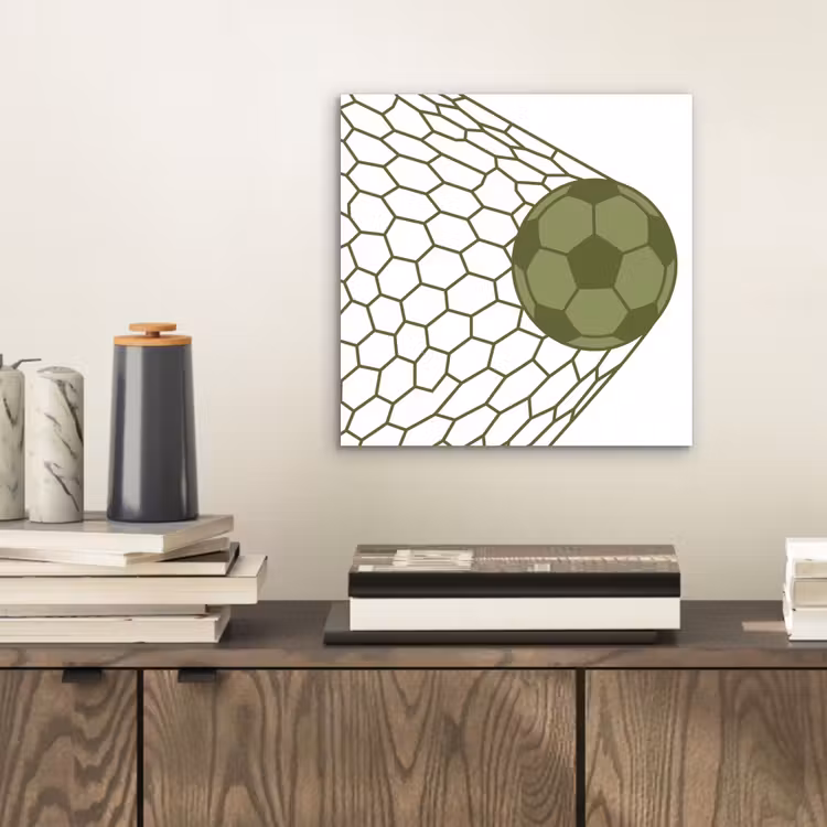 Aluminium schilderij - Voetbal - Goal - Sport - Groen — 2