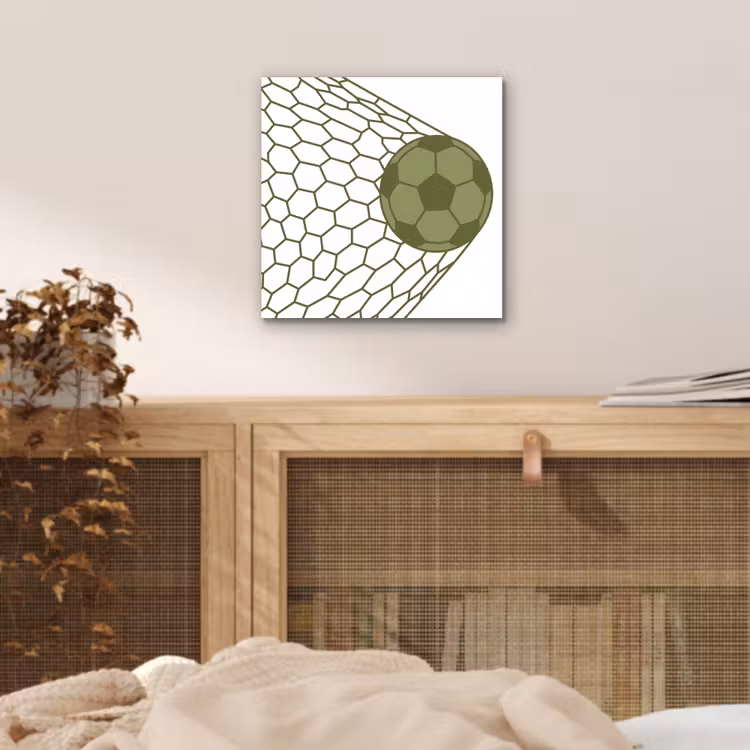 Aluminium schilderij - Voetbal - Goal - Sport - Groen — 4