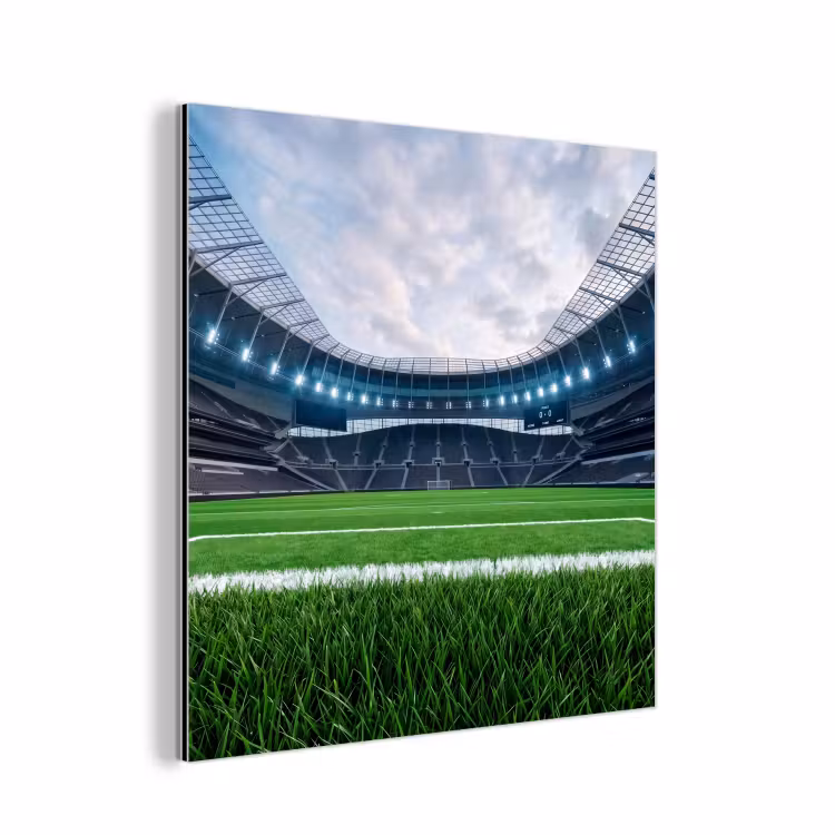 Aluminium schilderij - Voetbal - Stadion - Sport - Groen — 1
