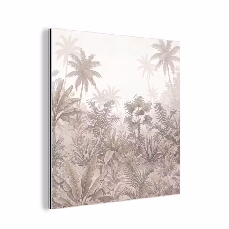 Aluminium schilderij - Jungle - Tropisch - Natuur -Vintage - Beige — 1