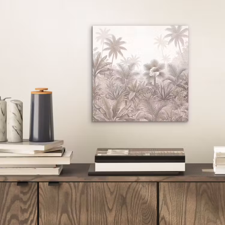 Aluminium schilderij - Jungle - Tropisch - Natuur -Vintage - Beige — 2