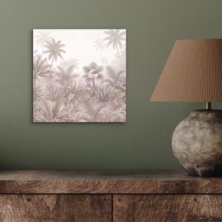 Aluminium schilderij - Jungle - Tropisch - Natuur -Vintage - Beige — 3